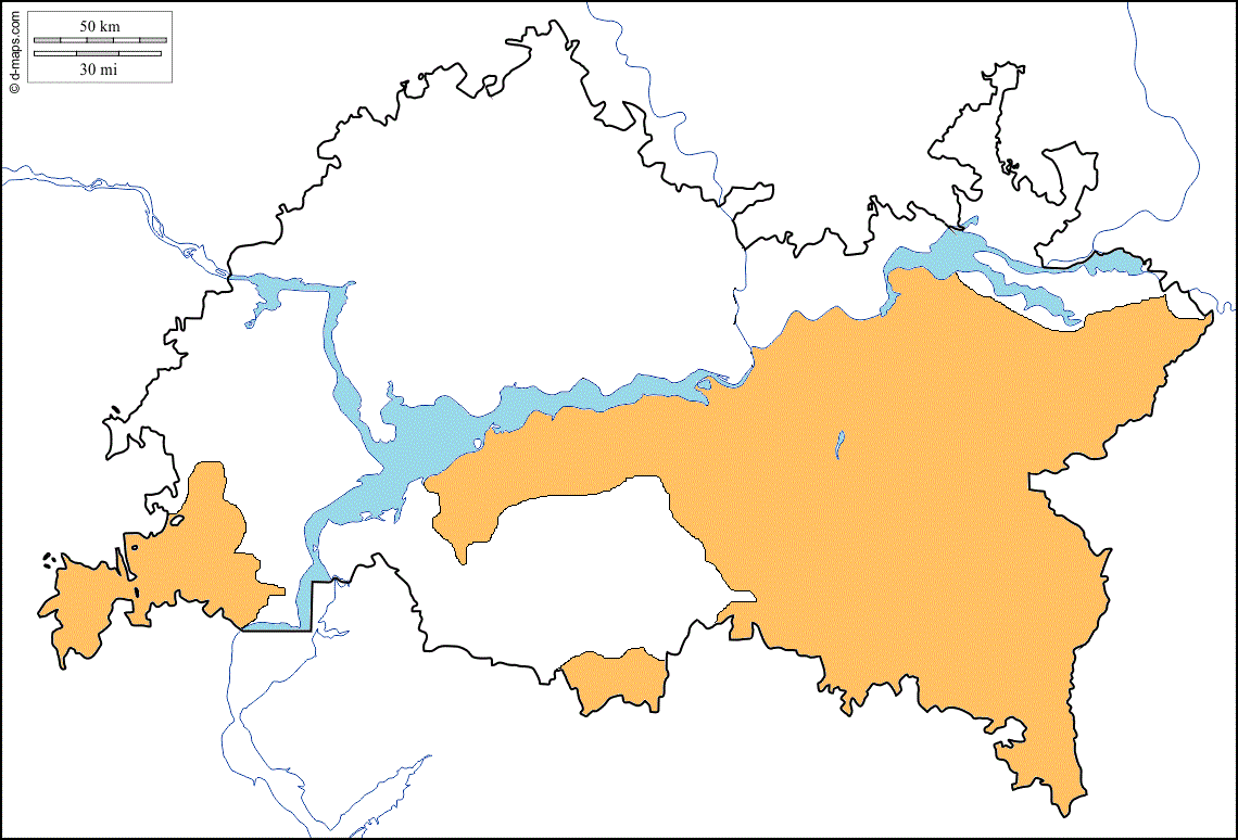 Карта распространения для растения Тимьян Маршалла