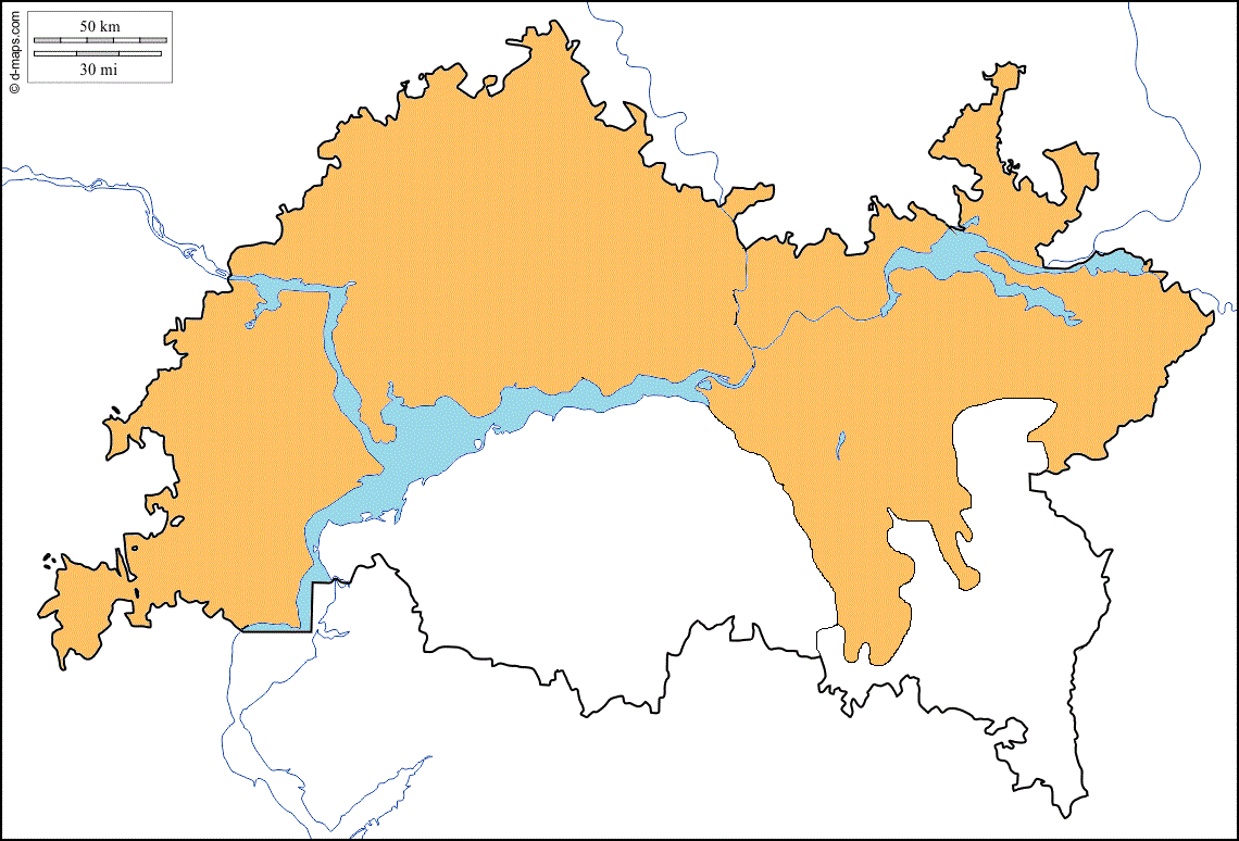 Карта распространения для растения Черника